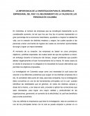 EL DESARROLLO EMPRESARIAL DEL PAIS Y EL MEJORAMIENTO DE LA CALIDAD DE LAS PERSONAS EN COLOMBIA