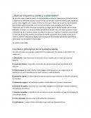 ¿Qué es la química verde y sustentable?