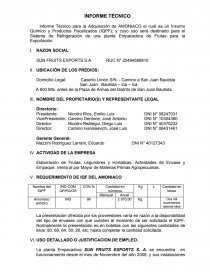Informe Técnico para la Adquisición de AMONIACO - Trabajos - Otto Julca  Calle