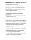 14 necesidades básicas de Virginia Henderson