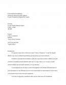 Ensayo: Crítica y propuesta