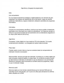 Algoritmos y lenguaje de programación. Página 1