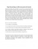 Papel del psicólogo en diferentes puntos del mundo