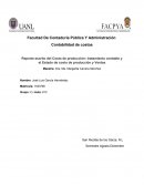 Reporte escrito del Costo de producción: tratamiento contable y el Estado de costo de producción y Ventas