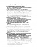 Cuestionario Texto 2 Aprender a aprender