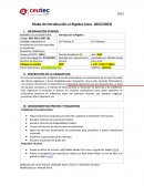 Sílabo de Introducción al Álgebra