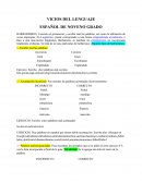 VICIOS DEL LENGUAJE ESPAÑOL DE NOVENO GRADO
