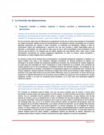 La Función de Operaciones Preguntas revisión y análisis, Capitulo 1: Bienes, servicios y administración de operaciones. Página 1