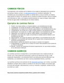 CAMBIOS FISICOS. Ejemplos de cambios físicos