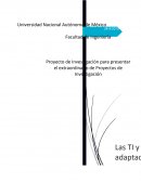 Proyecto de Investigación para presentar el extraordinario de Proyectos de Investigación