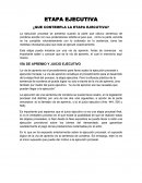 ETAPA EJECUTIVA ¿QUE CONTEMPLA LA ETAPA EJECUTIVA?