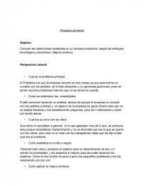 Procesos primarios: Objetivos y perspectivas.. Página 1