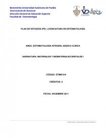 ASIGNATURA: MATERIALES Y BIOMATERIALES DENTALES I. Página 1