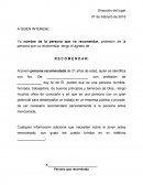 Modelo carta recomendación.