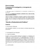 Plan de trabajo Propuestas de investigación y cronograma de actividades