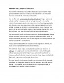 Métodos para mejorar la lectura.