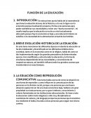 La Función de la Educación