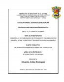 DESARROLLO DE HABILIDADES DE PENSAMIENTO EN LA EDUCACIÓN PRIMARIA DESDE UN ENFOQUE TRANSDISCIPLINARIO Y COMPLEJO
