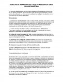 DERECHO DE ABANDONO DEL OBJETO ASEGURADO EN EL SEGURO MARÍTIMO