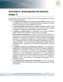Actividad Antecedentes del Derecho