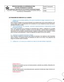 Actividades de servicio al cliente