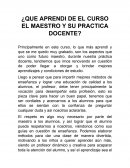 Ensayo sobre práctica docente.
