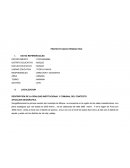 Proyecto socio productivo. DESCRIPCIÓN DE LA REALIDAD INSTITUCIONAL Y COMUNAL DEL CONTEXTO