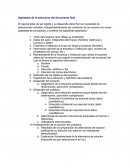 Apartados de la estructura del documento final