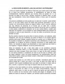 LA EDUCACIÓN EN MÉXICO ¿UNA SALVACION O UN PROBLEMA?