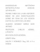 PRIMER TAREA DE LA UEA: REPORTE BREVE DE UNA INVESTIGACIÓN SOBRE UN TEMA DE LOS VIDEOS VISTOS: EL CANTO DE LAS AVES