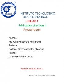 Habilidades directivas ii Programación. Página 1