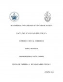 INTRODUCCION AL DERECHO I TEMA: PERSONA