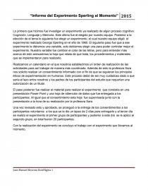 Lo primero que hicimos fue investigar un experimento ya realizado de algún proceso cognitivo: Cognición, Lenguaje y Memoria. Página 1