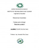 Relaciones industriales Trabajo para entregar: ¨Resumen unidad I¨