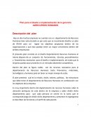 Plan para el diseño e implementación de la gerencia de RECURSOS HUMANOS