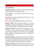 Tácticas de la entrevista Tipos de preguntas