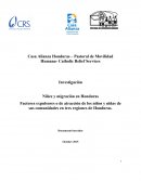 Estudio MIGRACION INFANTIL EN HONDURAS