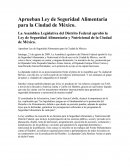 Aprueban Ley de Seguridad Alimentaria para la Ciudad de México