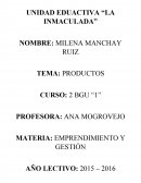 EMPRENDIMIENTO Y GESTIÓN Tipos de Productos