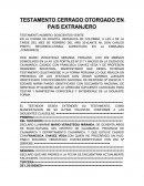 Testamento otorgado en pais extranjero
