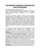 Testamento otorgado en pais extranjero