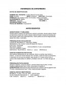 DATOS DE IDENTIFICACION: ANAMNESIS DE ENFERMERIA
