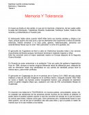 Memoria Y Tolerancia.