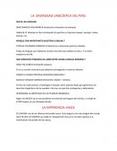 LA DIVERSIDAD LINGÜÍSTICA DEL PERU