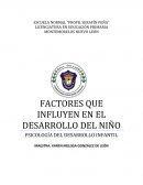 FACTORES QUE INFLUYEN EN EL DESARROLLO DEL NIÑO.