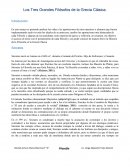 Los tres Grandes Filósofos de la Grecia Clásica
