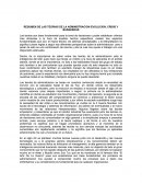 RESUMEN DE LAS TEORIAS DE LA ADMINISTRACION EVOLUCION, CRISIS Y BUSQUEDAS
