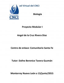 BIOLOGIA Proyecto modular 1 cnci. Página 1