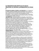 Importancia del entorno de un individuo