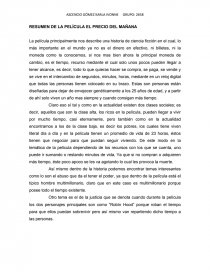 RESUMEN DE LA PELÍCULA EL PRECIO DEL MAÑANA - Apuntes - Ivonnë Ascencio RESUMEN DE LA PELÍCULA EL PRECIO DEL MAÑANA - Apuntes - Ivonnë Ascencio